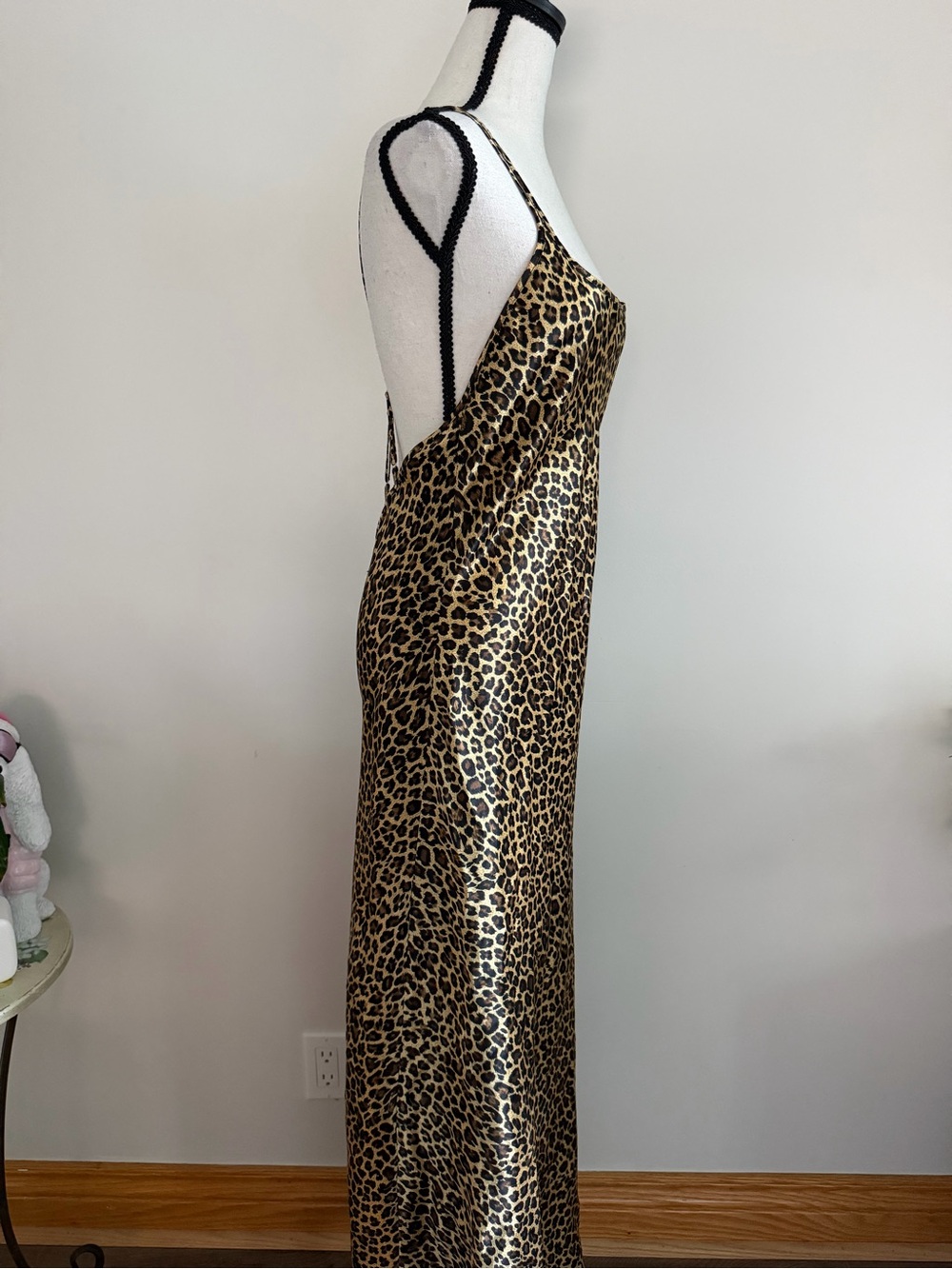 Victoria's Secret 1999 Leopard Slip Maxi Dress - Black & Tan - Picture 6 of 12